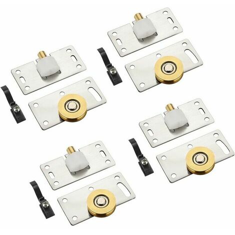 -Porte Coulissante Roulettes, Roulette de Porte Coulissante Placard la Porte Poulie Coulissante Meubles Roues Coulissante pour Armoires, Armoires, Fenêtres, Portes Coulissantes 4Pcs