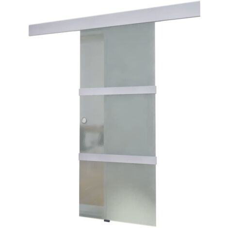 Porte coulissante Verre et aluminium 178 cm Argenté vidaXL - Argent