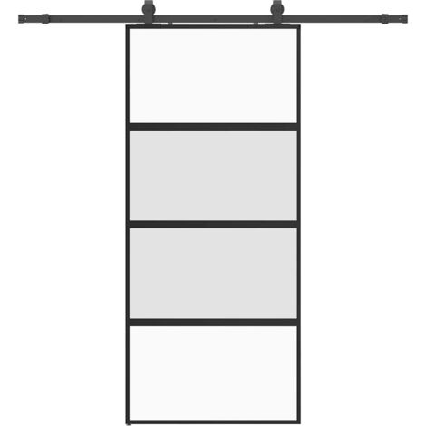 Porte coulissante，Porte intérieure，Porte d'entrée avec kit de quincaillerie noir 90x205 cm CFW81734