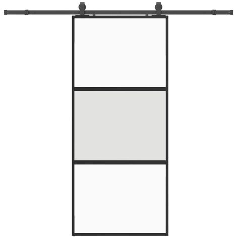 Porte coulissante，Porte intérieure，Porte d'entrée avec kit de quincaillerie noir 90x205 cm CFW92758