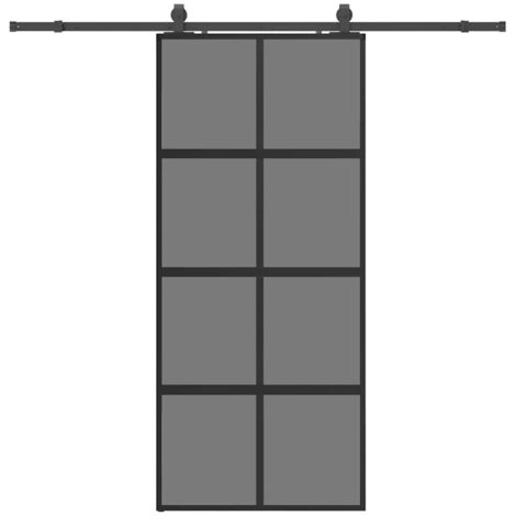 Porte coulissante，Porte intérieure，Porte d'entrée avec kit de quincaillerie noir 90x205 cm CFW96189