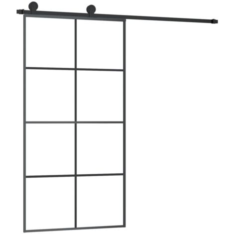 Porte coulissante，Porte intérieure，Porte d'entrée et kit de quincaillerie 102,5x205cm Verre ESG CFW69856