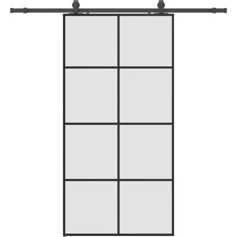 Porte coulissante，Porte intérieure，Porte d'entrée kit de quincaillerie noir 102,5x205 cm CFW12900