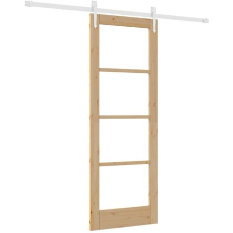 Porte coulissante，Porte intérieure，Porte d'entrée Marron 73,5 x 198,5 cm Bois et métal CFW10504