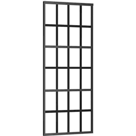 Porte coulissante，Porte intérieure，Porte d'entrée Verre ESG et aluminium 76x205 cm Noir CFW79633