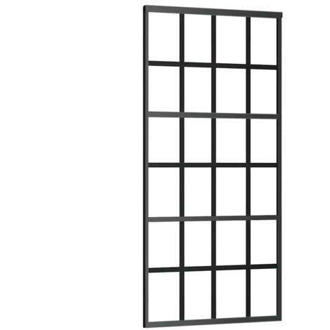 Porte coulissante，Porte intérieure，Porte d'entrée Verre ESG et aluminium 90x205 cm Noir CFW84621