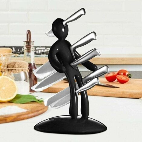 Porte-Couteau sans Couteaux, Bloc de Couteaux de Cuisine humanoïde créatif, décoration Parfaite(hors couteaux)
