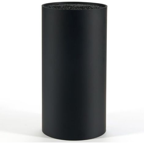 Porte Couteaux Noir sans Couteaux, Blocs Couteaux Vides de Cuisine, pour 8 Couteaux de Toutes Sortes, Universel Porte-Couteaux, Support Couteau de Cuisine avec Lattes Flexibles, 22 x 11 x 11 cm