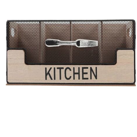 Porte-couverts de cuisine, boîte de rangement pour vaisselle de comptoir, organisateur de pailles et cuillères à plusieurs compartiments