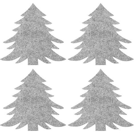 Porte-couverts de Noël Sac à couverts pour sapin de Noël : 4 pièces Feutre Arbre de Noël Sapin Boîte à couverts Fourchette Couteau Sac à couverts Sac Centres de table de fête Décorations de Noël
