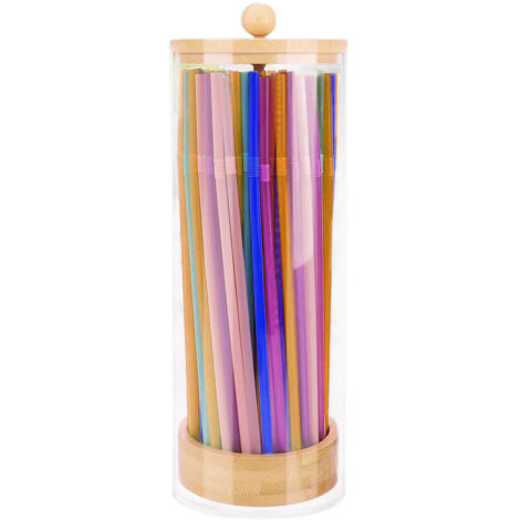 Porte-Couverts de Table Organiseur Transparent Multifonction Bois Simple Porte-Pailles, Cuisine Salon