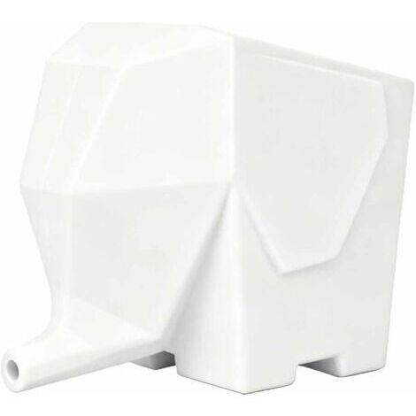 Porte Couverts éléphant Egouttoir Porte Eponge Evier Cuisine Blanc Avec Trou de Vidange pour Ranger Couteaux et Fourchettes Range Eponge Porte-brosse à Dents Pot Fleur Délicat cadeaux fête des mères