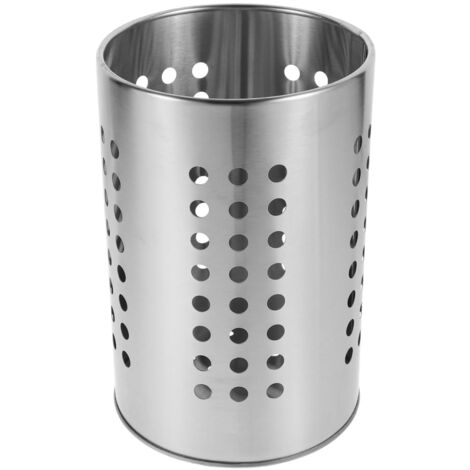 Porte-couverts en acier inoxydable avec trous de drainage ronds - Rack de séchage et organisateur pour fourchettes, couteaux, cuillères et baguettes