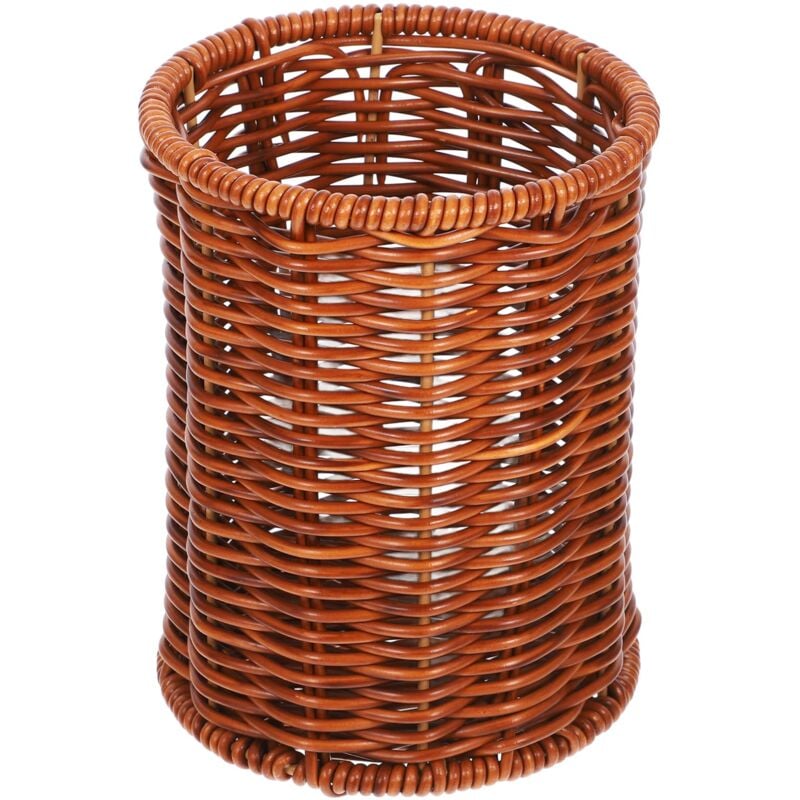 Ensoleille - Porte-couverts rond tissé, égouttoir à couverts de comptoir, boîte porte-baguettes cuillère fourchette spatule de vidange organisateur