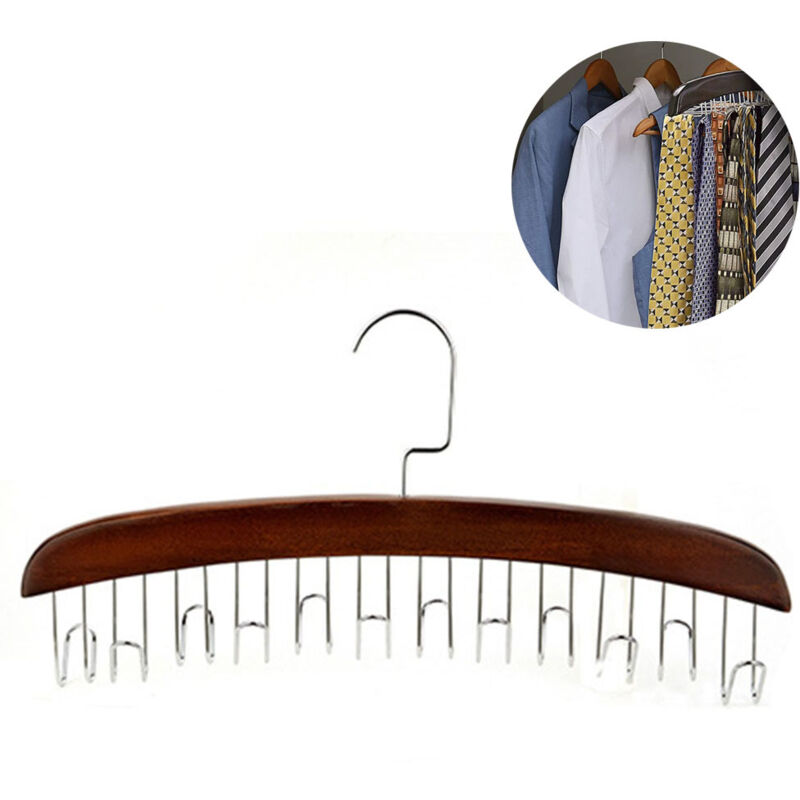 Porte-cravates en bois suspendu, accessoire de dressing pour homme, gain de place, pour ranger et présenter vos cravates.