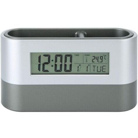 Porte-crayons électronique avec horloge et calendrier rétroéclairés, écran numérique LCD et alarme, pour la maison, les étudiants, l'école et le salon.