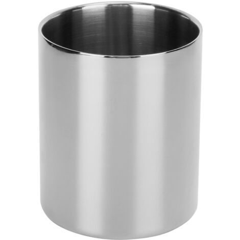 Porte-crayons en acier inoxydable, vase de bureau doré pour stylos et pinceaux de maquillage