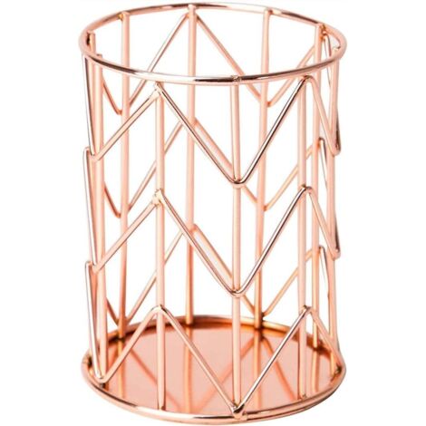 Porte-crayons en métal, organiseur de bureau multifonctionnel, porte-crayons - Or rose