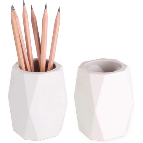 Porte-crayons en silicone géométrique pour bureau, organisateur de fournitures de bureau et maquillage