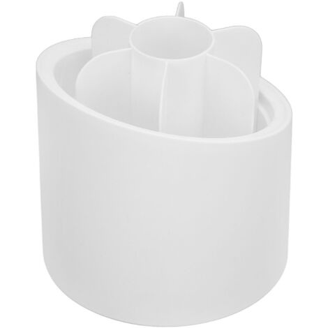 Porte-crayons rotatif adhésif 360°, 7 cases pour organisation de bureau ou scolaire, antidérapant blanc durable