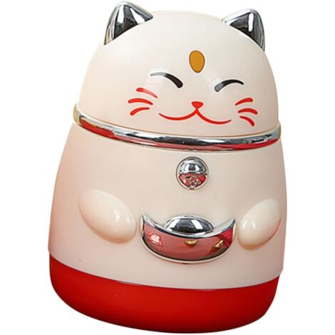 Porte cure dents mignon en forme de chat porte bonheur avec couvercle, en