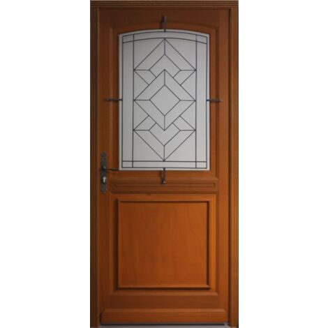 PORTE D ENTREE MODELE 'ESA' 215X90 POUSSANT droite - A VOS PINCEAUX ! GRACE AU BOIS VOUS POUVEZ PEINDRE A LA COULEUR DE VOTRE CHOIX…