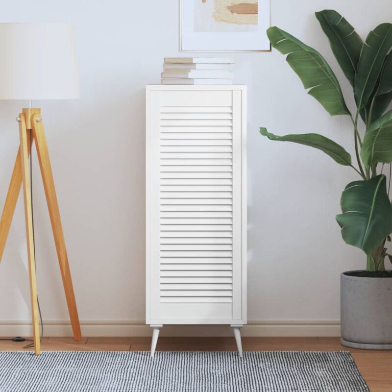 Porte d'armoire à persiennes blanc 99,3x39,4 cm pin massif CFW33604