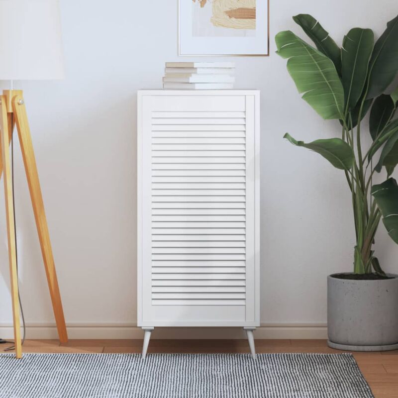 Porte d'armoire à persiennes blanc 99,3x49,4 cm pin massif CFW54563