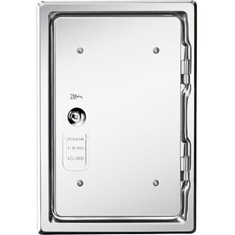 porte de cheminee en inox fermeture 4 pans type K 14/4 E V2A, 15/30 cm