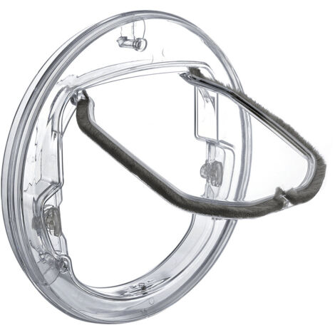 Porte de Chien Porte de Fenêtre Porte Ronde à Rabat Clair avec 4 Façons Lock & Liner Kit pour Chat Chiot Doggie Meilleur s’Adapte pour la Fenêtre de l’Écran, Porte en Verre Coulissante