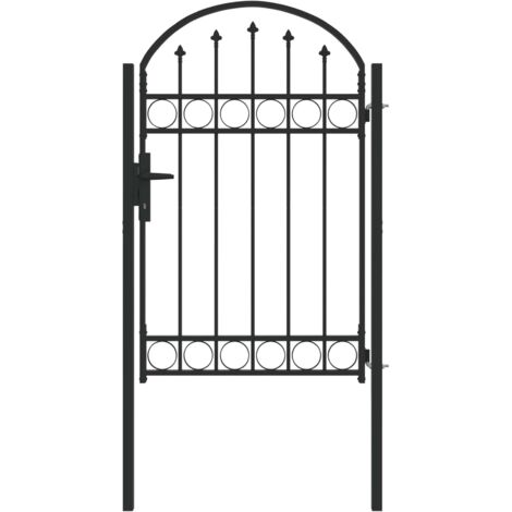 Porte de Clôture Assen Gris 100 x 150 cm Acier enduit de poudre