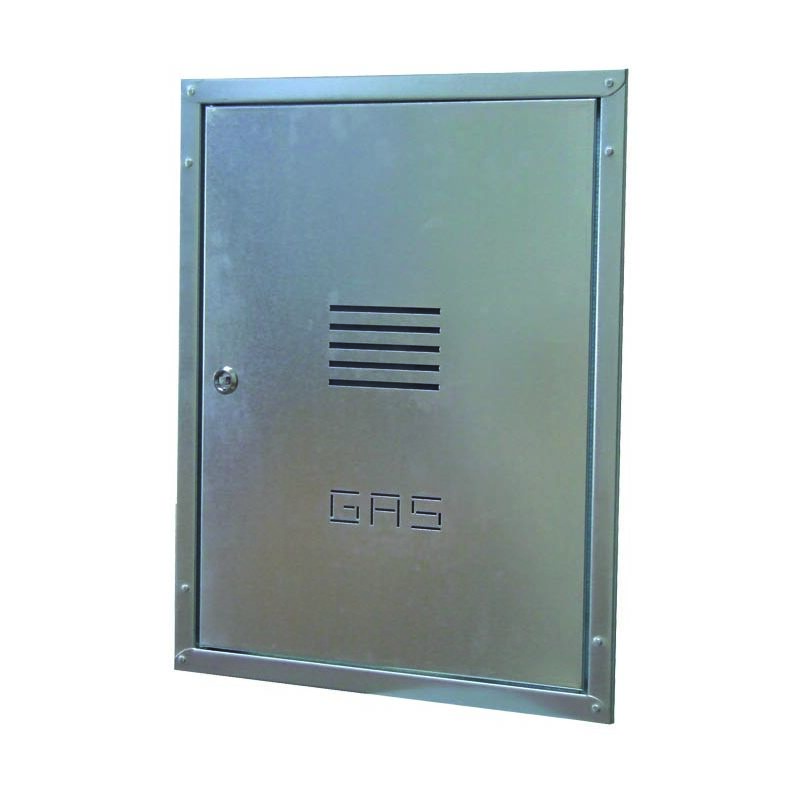 Porte de compteur de gaz encastrée avec cadre en tôle galvanisée Porte de compteur de gaz galvanisée h45 l34 avec cadre