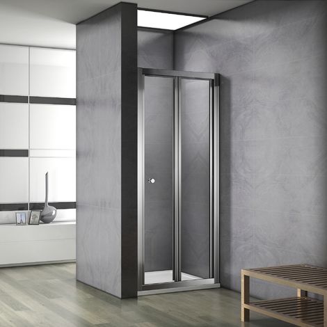 Porte de douche coulissante et pliante en 187cm avec 3 différents largeur