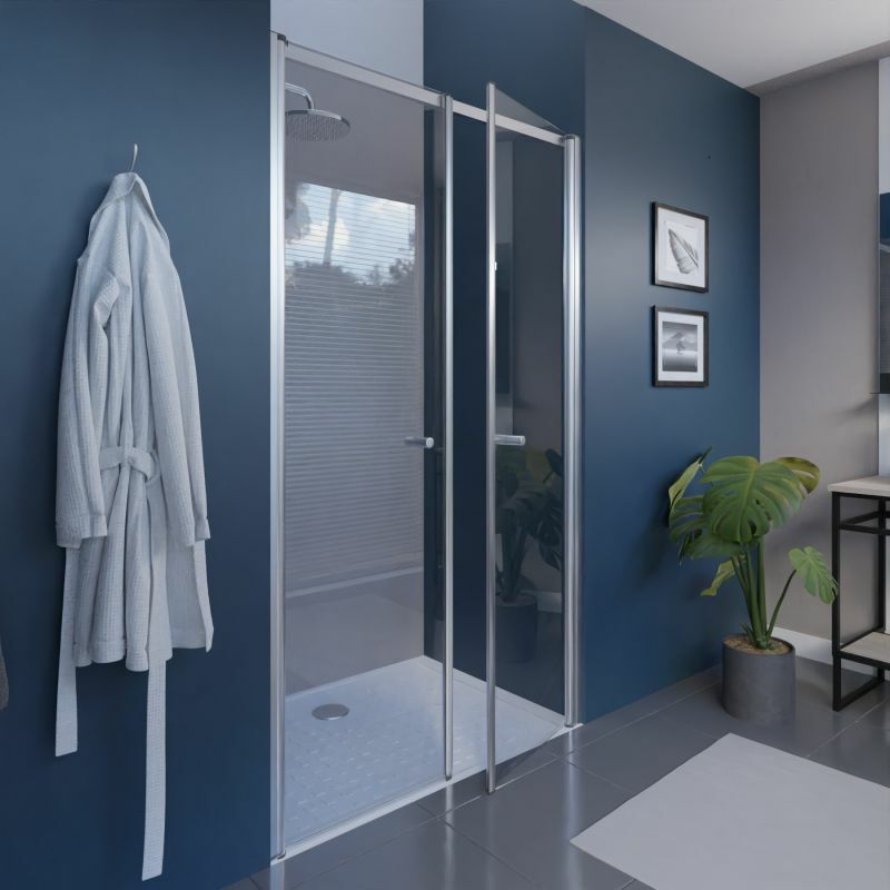Cuisibane - Porte de douche 120 cm pmr ouverture pivotante pacific