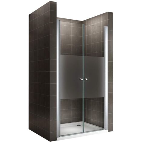 Porte de douche 68x185 cm verre sérigraphié - ajustable de 68 à 72 cm