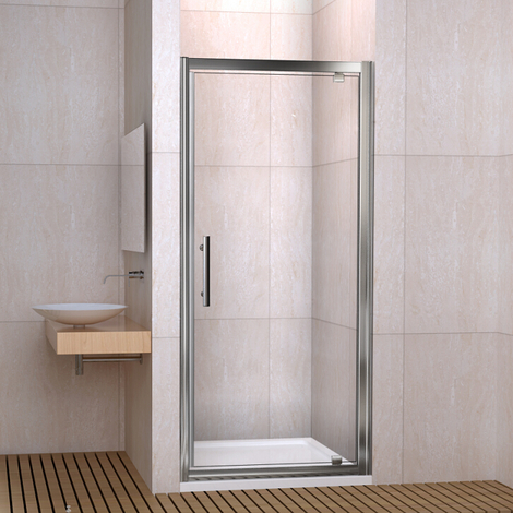 Porte de douche pivotante 185cm en niche ou avec une paroi fixée