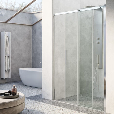 Porte de douche à ouverture coulissante réversible cm 100x200h modèle Diomède en verre trempé mm 8