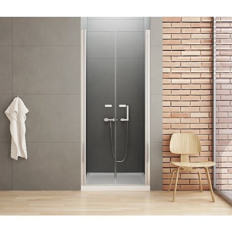 Porte de douche battante 110 cm chrome CORFOU CHROME