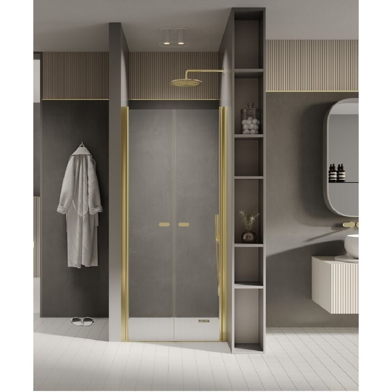 Porte de douche battante 70 cm doré cuba gold - doré