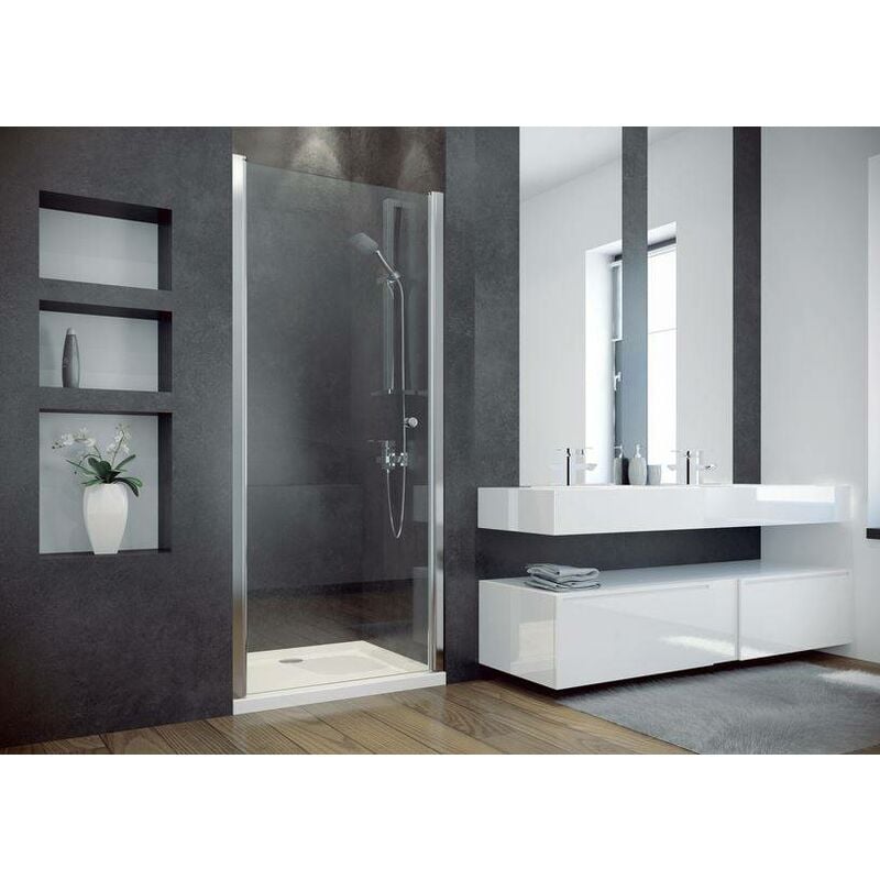 Porte de douche battante cirko ii 80/90 x195 cm - Paroi porte battante: Largeur 80cm