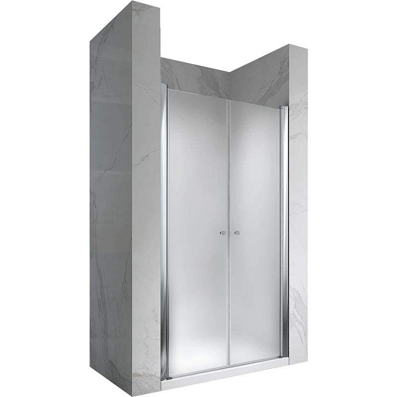 Maia Porte de douche 84x185 cm verre opaque - ajustable de 84 à 88 cm
