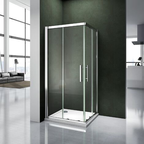 Porte de douche coulissante 90x80x187cm AICA cabine de douche avec receveur 90x80x3 cm