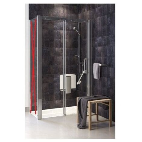Porte de Douche Coulissante AKW Larenco 1600x2000mm Pose en Niche en Aluminium Chromé - 26778