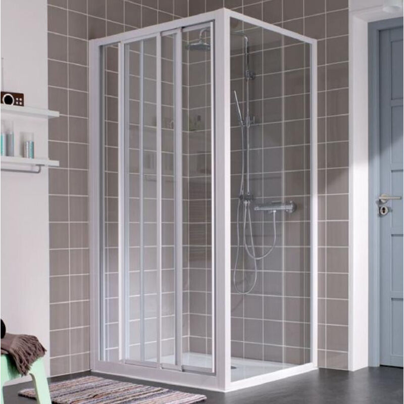 Porte de douche coulissante Atout 3 Leda Accès de face - 3 vantaux - 80 cm