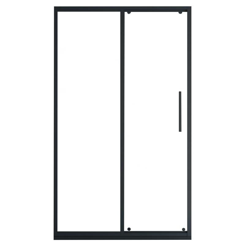 Vente-unique - Porte de douche coulissante noir mat style industriel - 140 x 195 cm - toroni