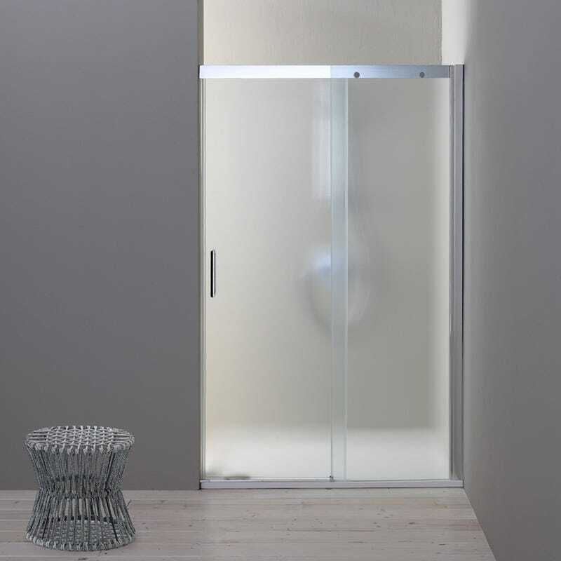 Kiamami Valentina - Porte De Douche En Niche 130 Cm Dream Côté Fixe à Droite Verre Satiné