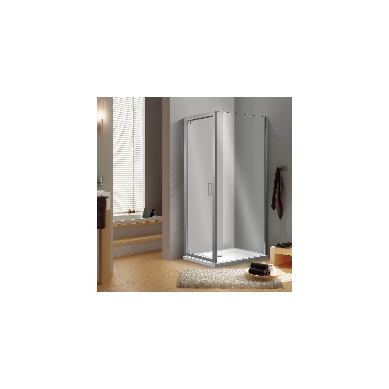 Dianhydro - Porte de douche pivotante en cristal - Ligne Essential - 78-82 cm - Ouverture 58,5 cm