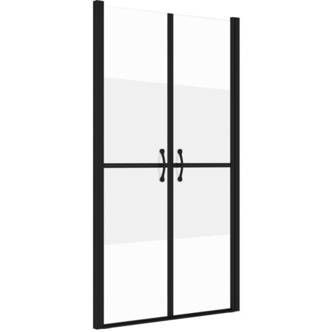 vidaXL Porte de Douche Blanc/Noir ESG Multi Dimensions Cabine de Salle de Bain