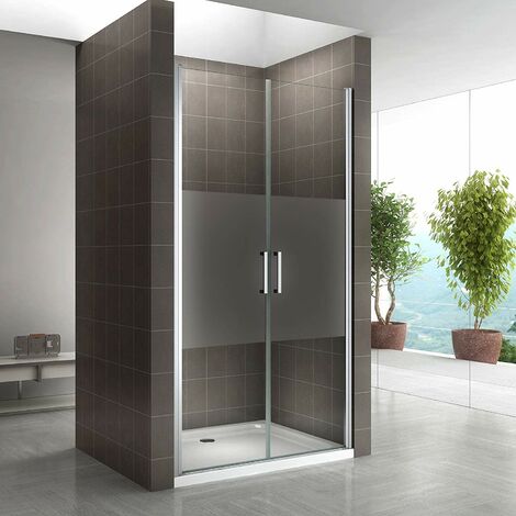 Porte de douche hauteur 180 cm - verre semi-transparent