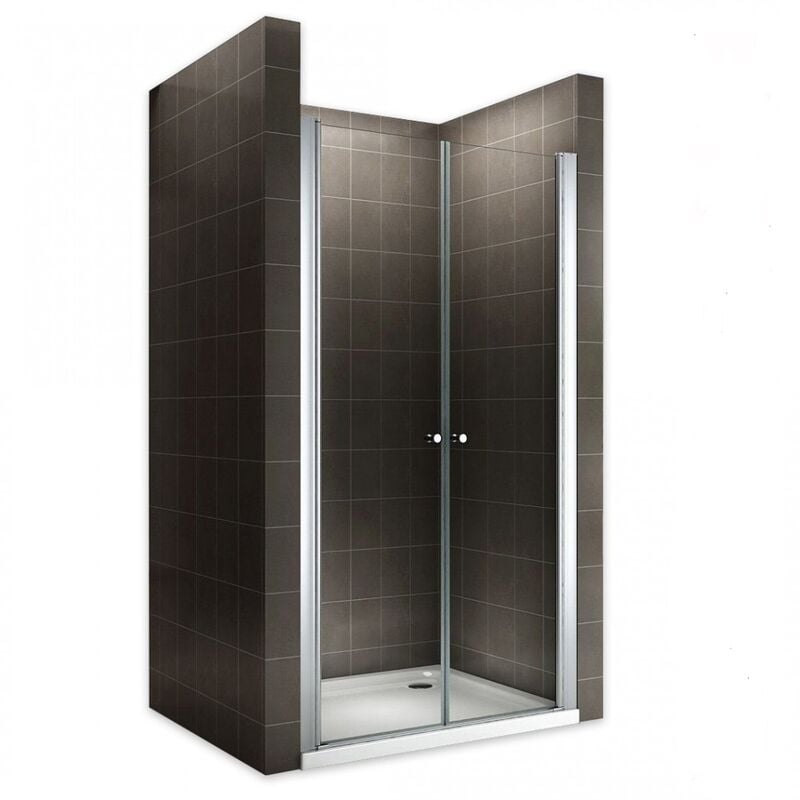 Porte de douche 76x180 cm verre transparent - ajustable de 76 à 80 cm